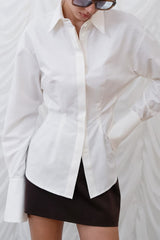 Vintage Slim Fit Ruched Waist Minimalist Elegant Blouse