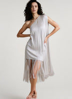 Simple Flowy Fringe Party Cocktail Dress