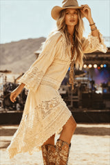 Vintage Prairie Ethnic Floral Breathable Casual Boho Dress