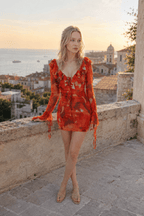 Tie-Dye Ruffled Floral Dress