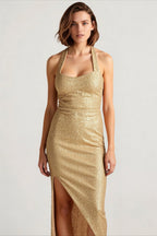 Sequin High-Slit Party Dress