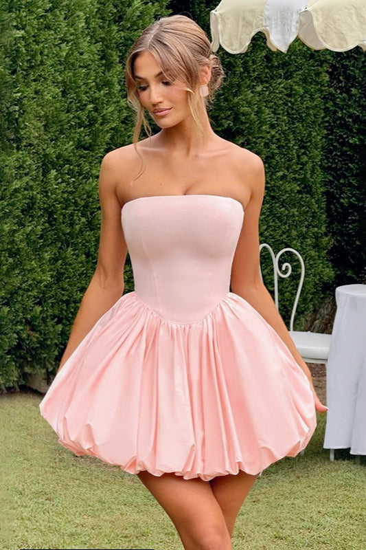 Strapless Tie Halter Puff Birthday Dress Main image