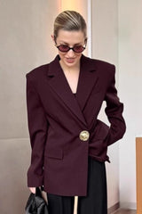 Burgundy Elevated Relaxed Blazer