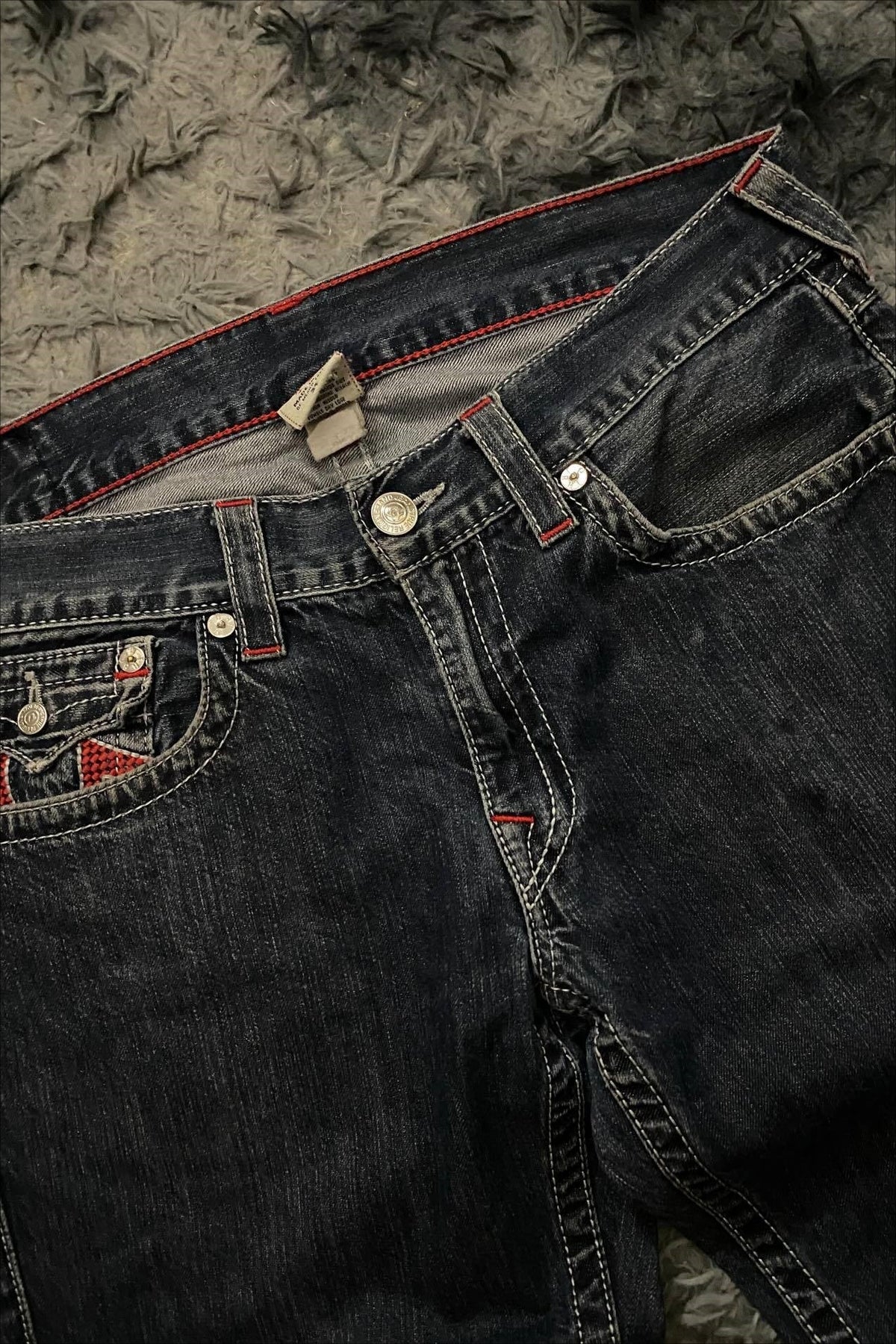 Vintage Embroidered Wide Leg Straight Jeans