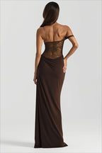 Lace Panel Spaghetti Strap Fitted Dress