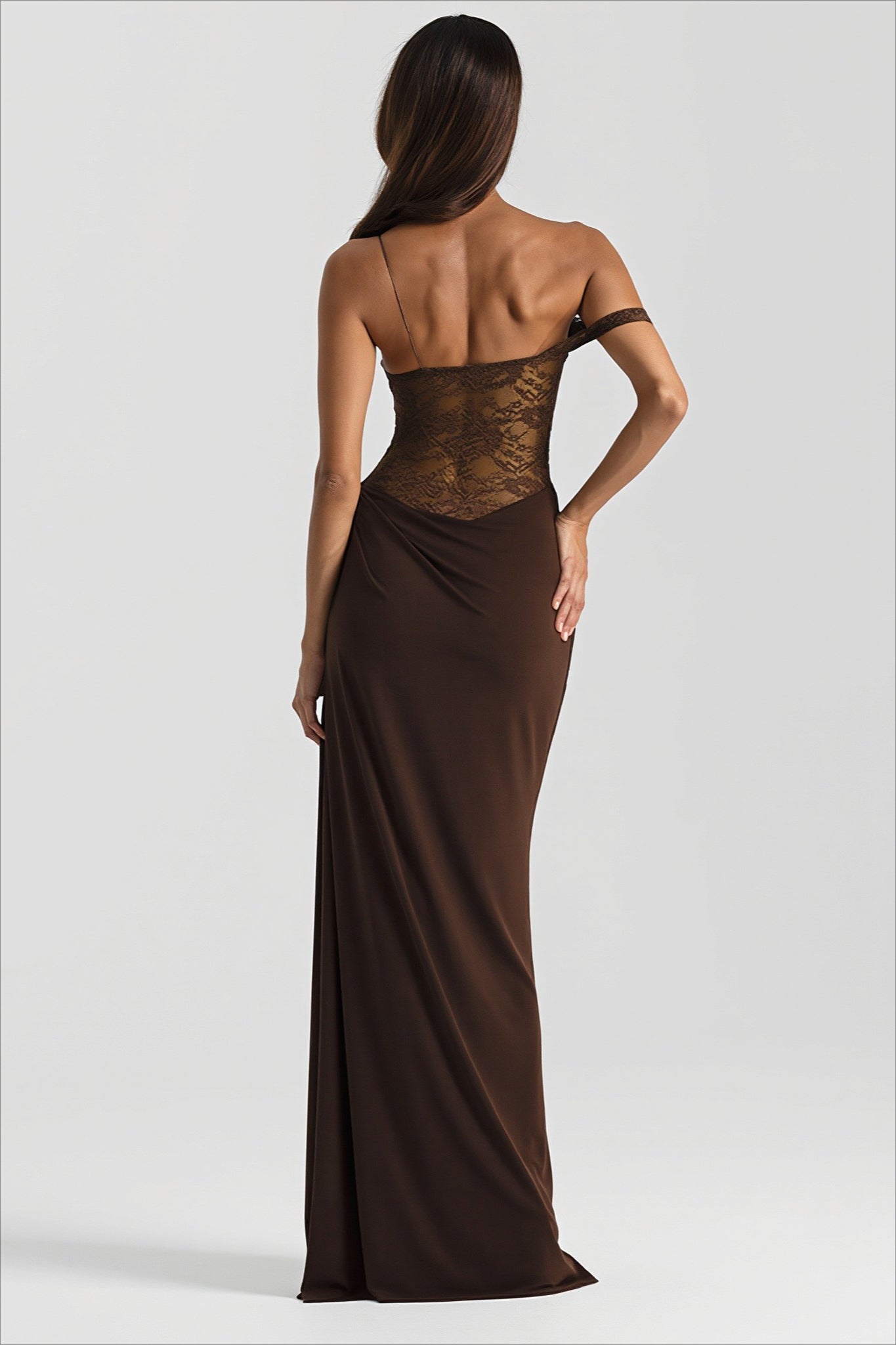 Lace Panel Spaghetti Strap Fitted Dress