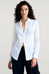 Linen Sheer Button Down Blouse