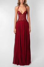 Low Cut Halter Bodycon Vacation Dress