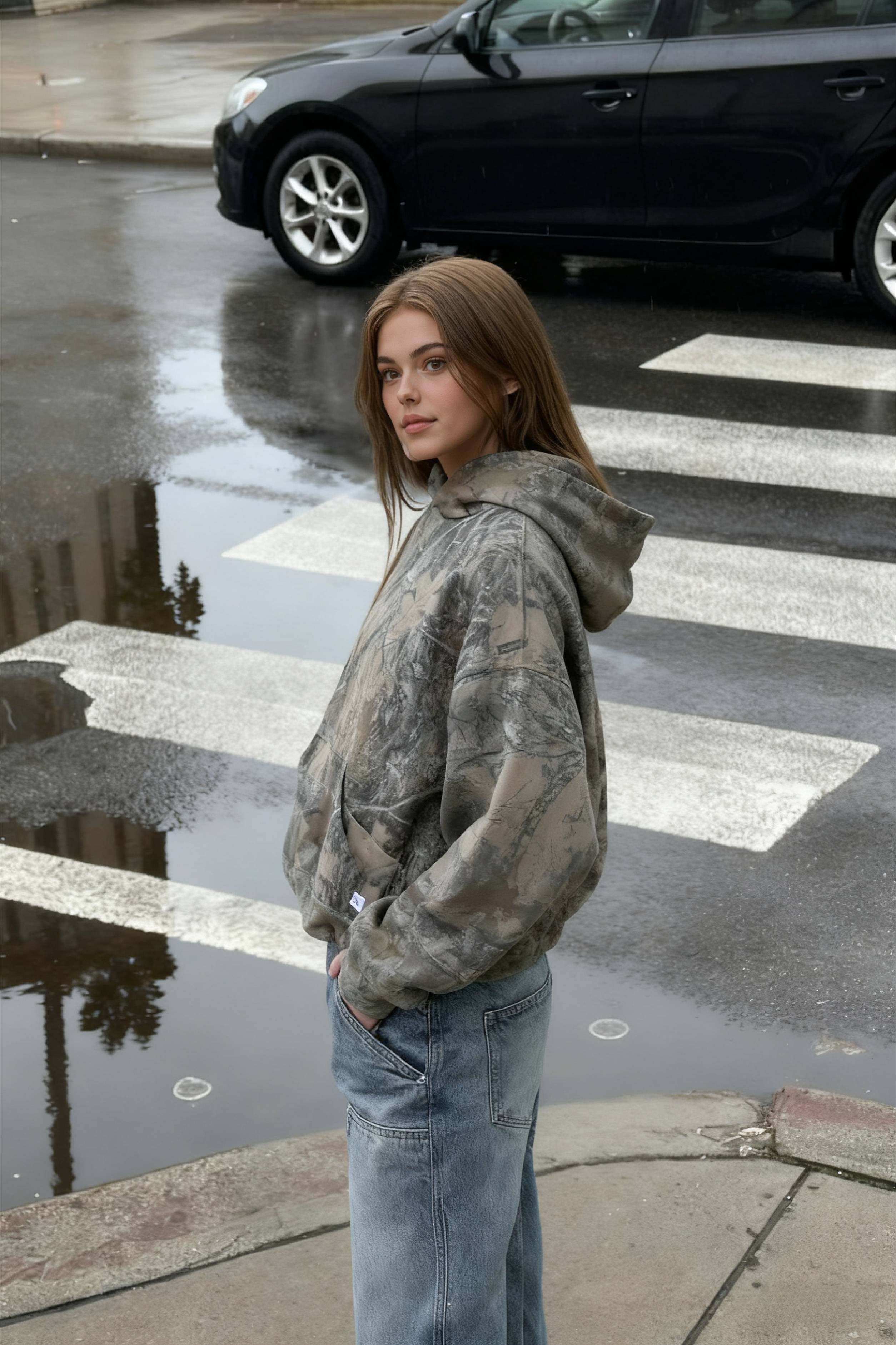 Camo Printed Oversized Hoodie Secondary image