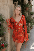Tie-Dye Ruffled Floral Dress