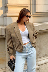 Vintage Plaid Cropped Coat