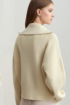 Cropped Sailor Collar Cardigan