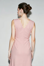Romantic V Neck Ruffle Linen Vacation Dress