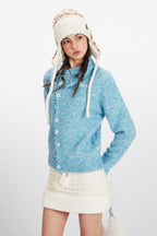 Soft High Neck Knit Cardigan