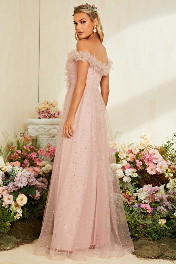 French Off Shoulder Prom Dress Secondary image