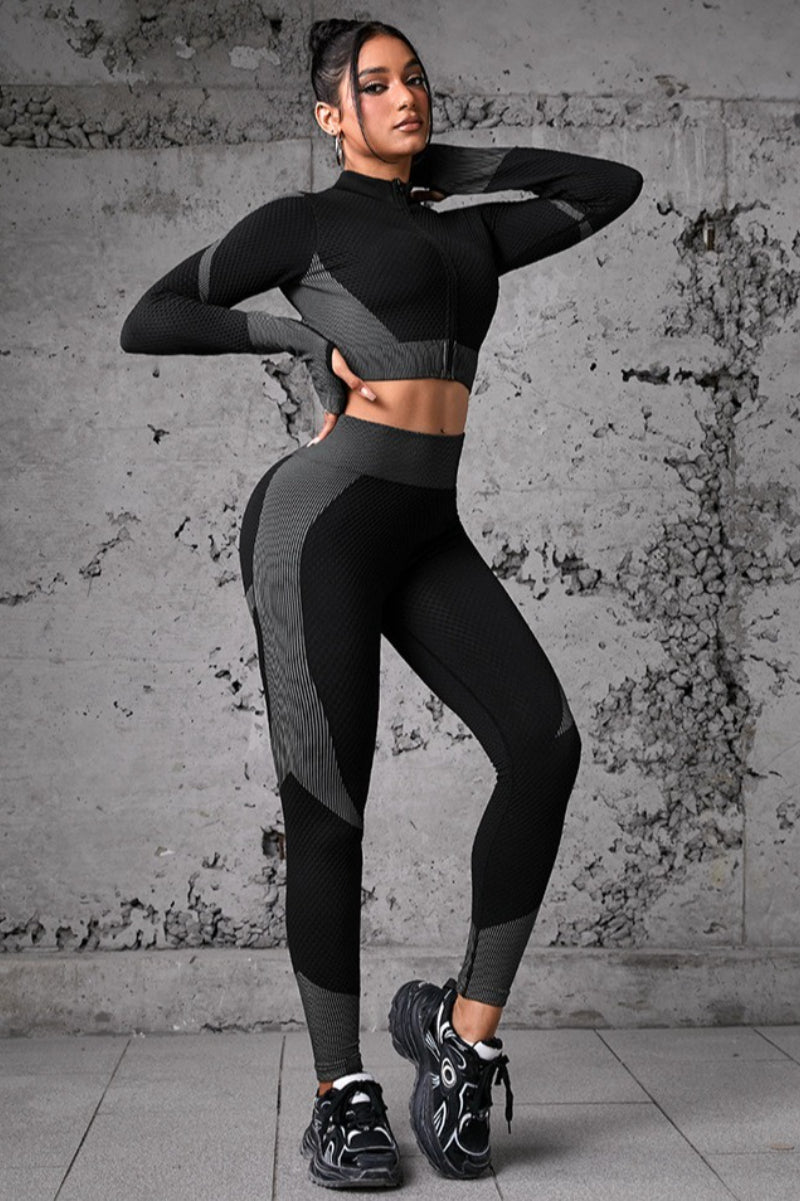 Workout Zip Top Training Pants Activewear Set Secondary image