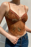 Maple Print Padded Bustier Cami Top