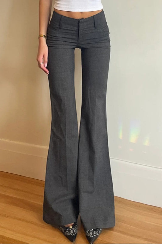 Low Rise Flared Office Chic Tailored Pants Main image