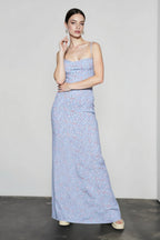 Floral Cami Backless Slim Bodycon Dress