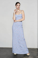 Floral Cami Backless Slim Bodycon Dress
