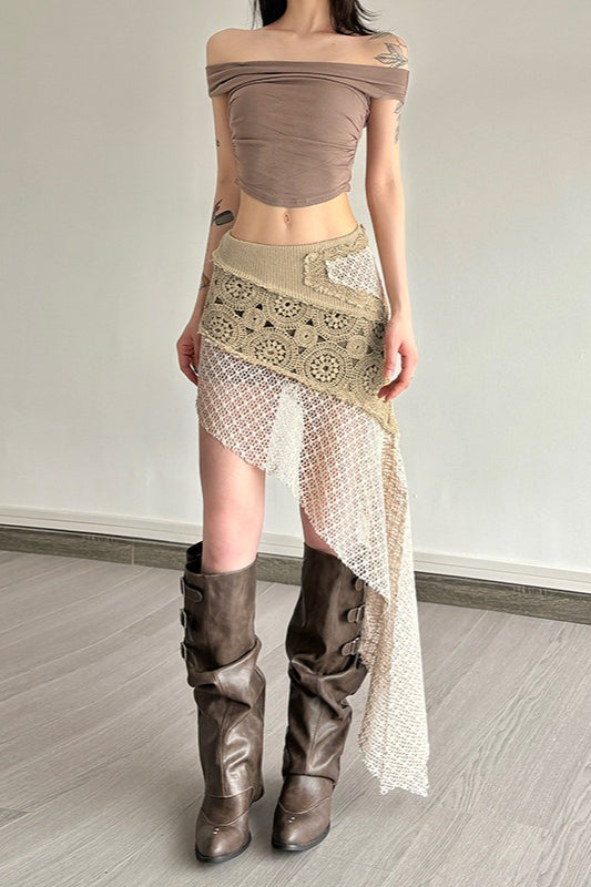 Asymmetric Bias Cut Bodycon Skirt Main image