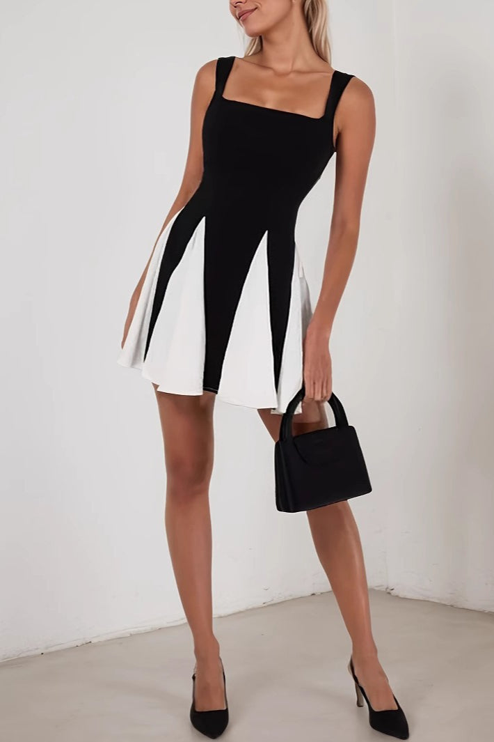 Colorblock Ruched A-Line Work Dress Main image