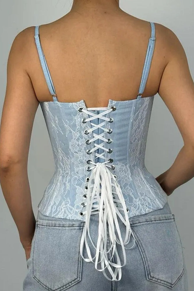 Ribbed Corset Cami Top