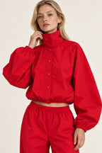 Stand Collar Jacket Jogger Pants Set