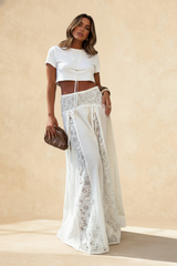 Boho Lace Patchwork Maxi Skirt