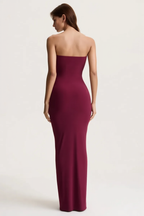 Strapless Ruched Waist Sash Party Dress