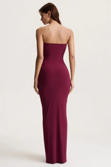 Strapless Ruched Waist Sash Party Dress