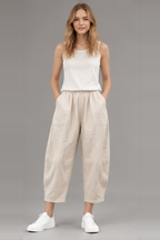Elastic Waist Vintage Lady Loose Casual Pants
