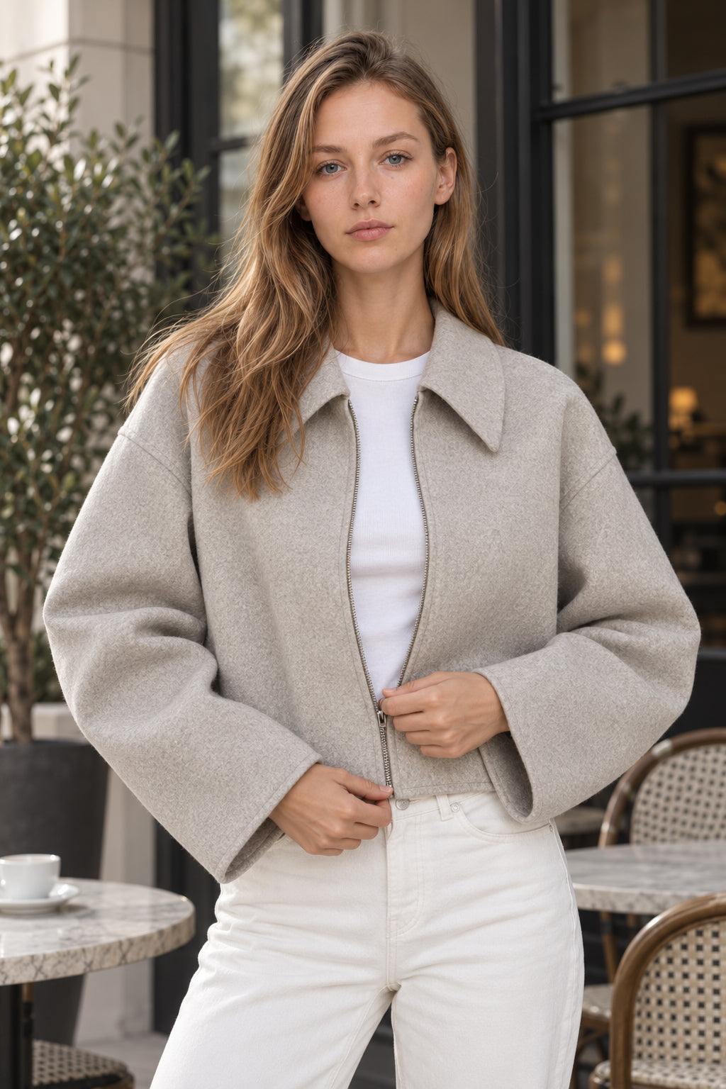 Loose Fit Brown Wool Jacket Main image