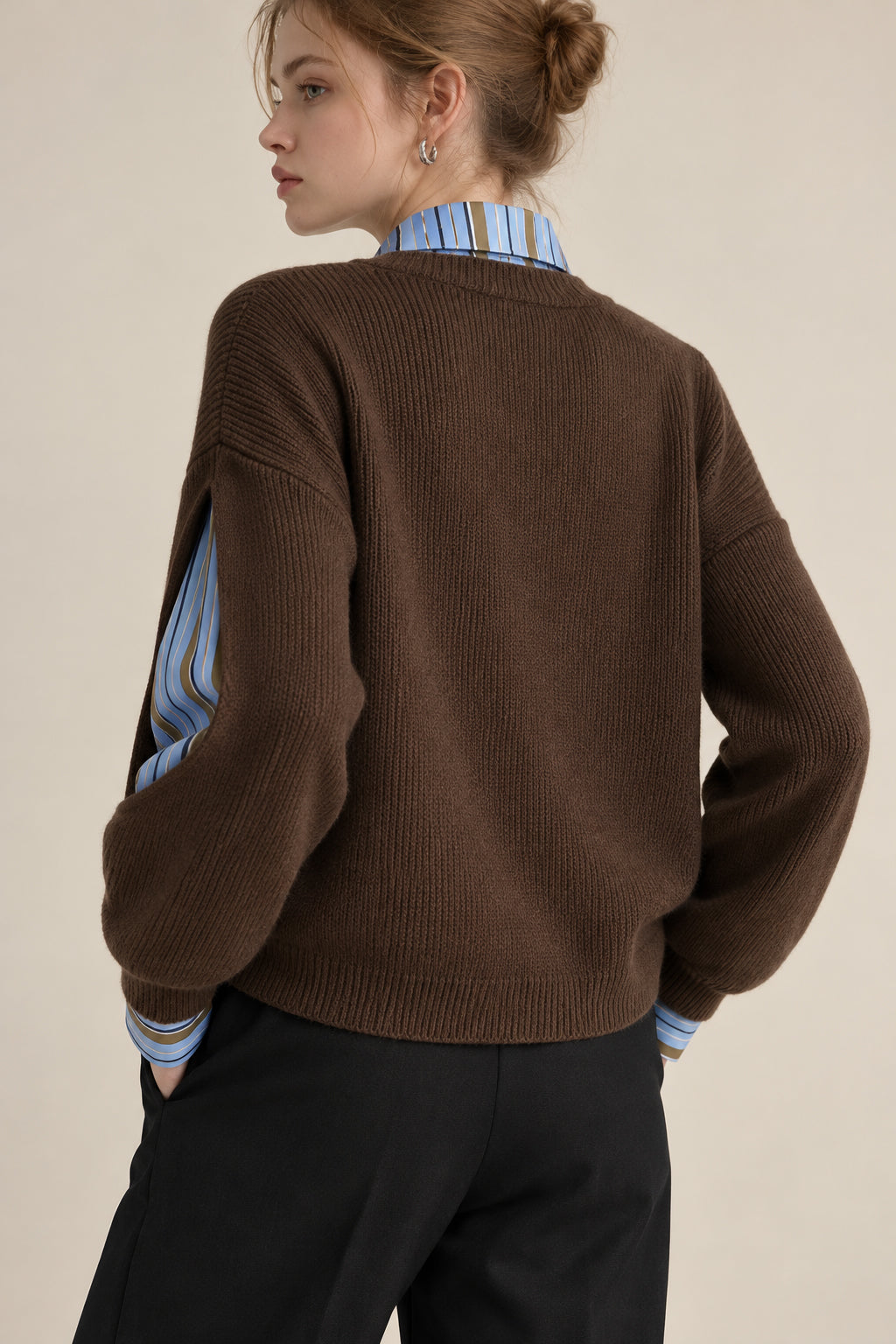 Vibemartini 2 in 1 Ribbed Cutout Sweater