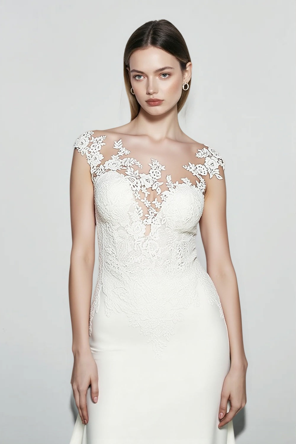 DressBetty - 2024 Cap Sleeve Applique Sheath Bohemian Lace Dress Secondary image