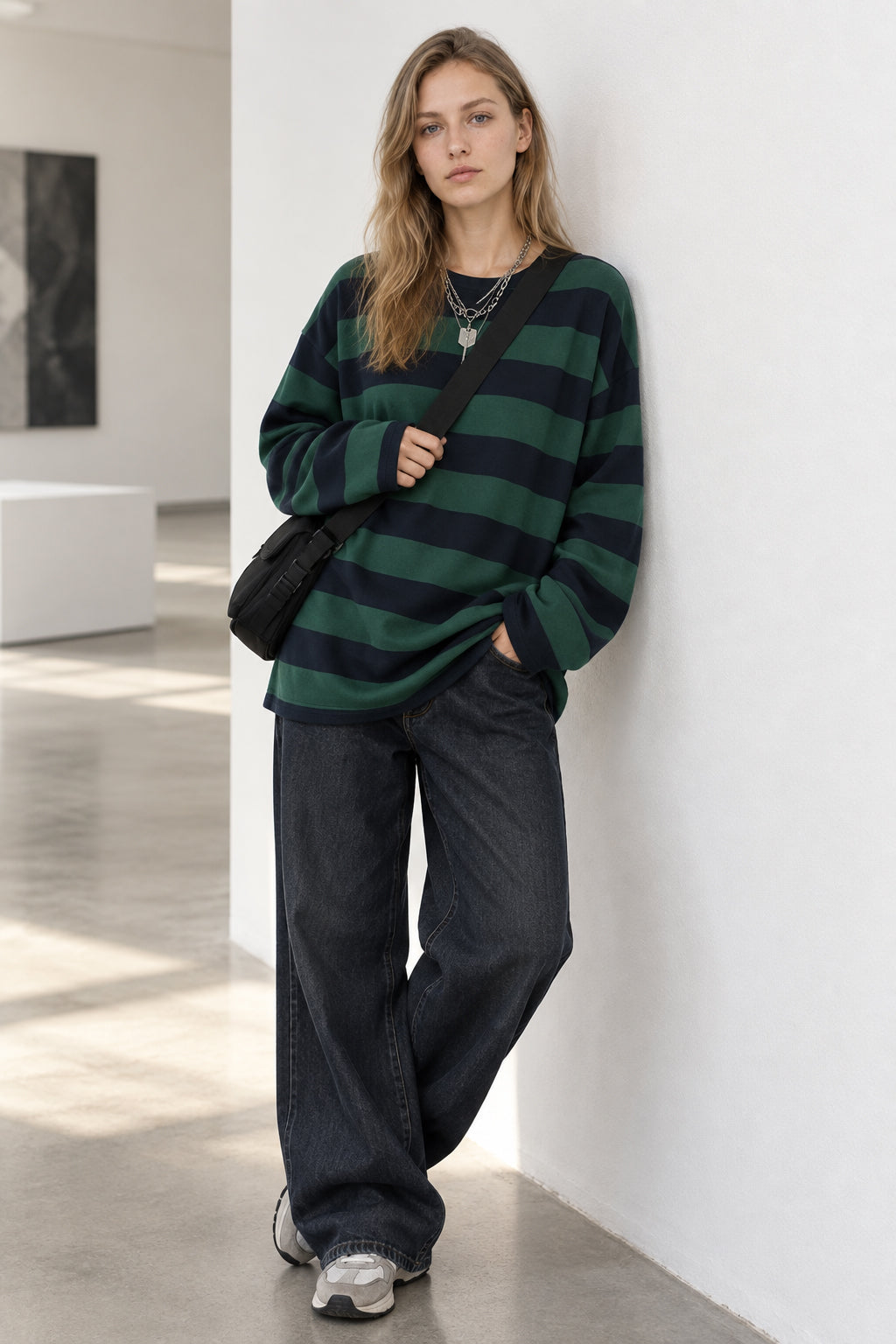 Stripe Long Grunge Arm Tee