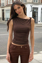 Off-Shoulder Beaded Slim Fit Crop Top