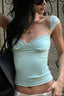 Lace Panel Stretch Underwire Cami Crop Top