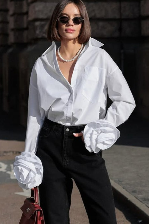 Floral Panel Collared Blouse Main image