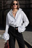 Floral Panel Collared Blouse
