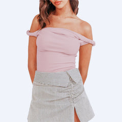 Slim Fit Solid Color Strapless