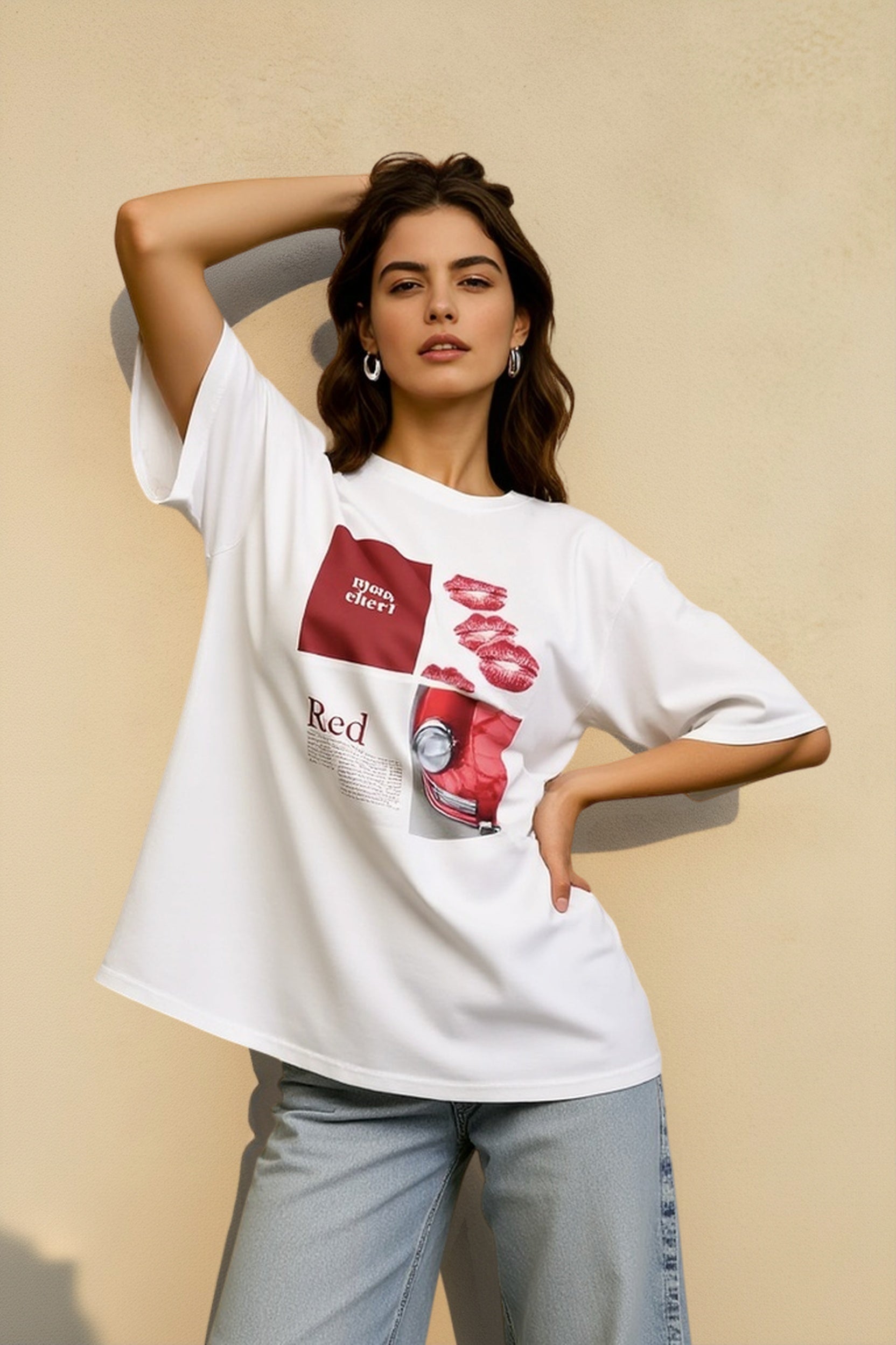 Abstract Print Slouchy T-shirts Main image