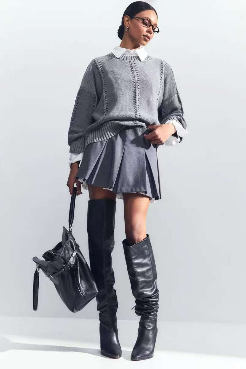Casual Lace Knit Pullover Sweater Main image