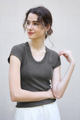 Lightweight Crewneck Knit Top