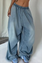 Drawstring Waist Balloon Leg Jeans