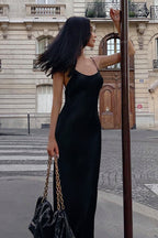 Satin Backless Maxi Birthday Dress