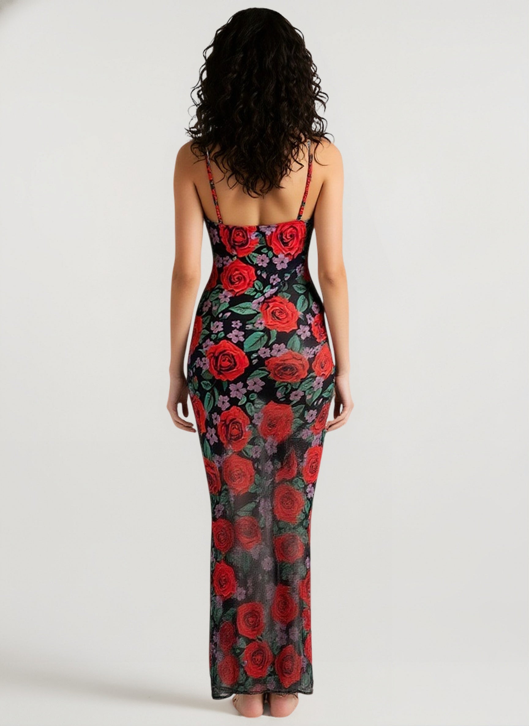 Printed V Neck Slim Fit Vacation Dress Secondary image