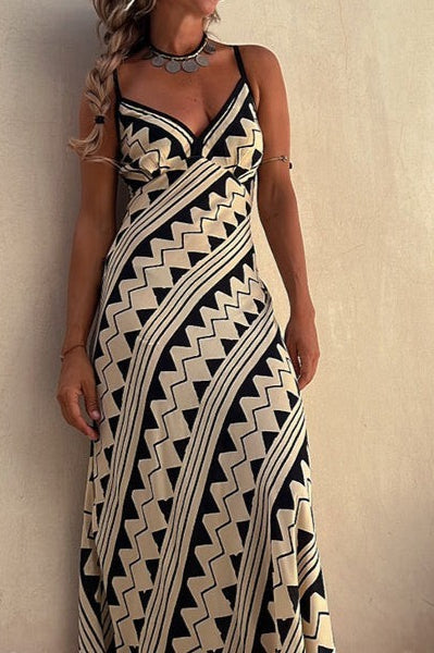 Bohemian Printed Casual Spaghetti Strap Boho Dress Main image