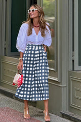 Casual Plaid High Waist Christmas Skirt