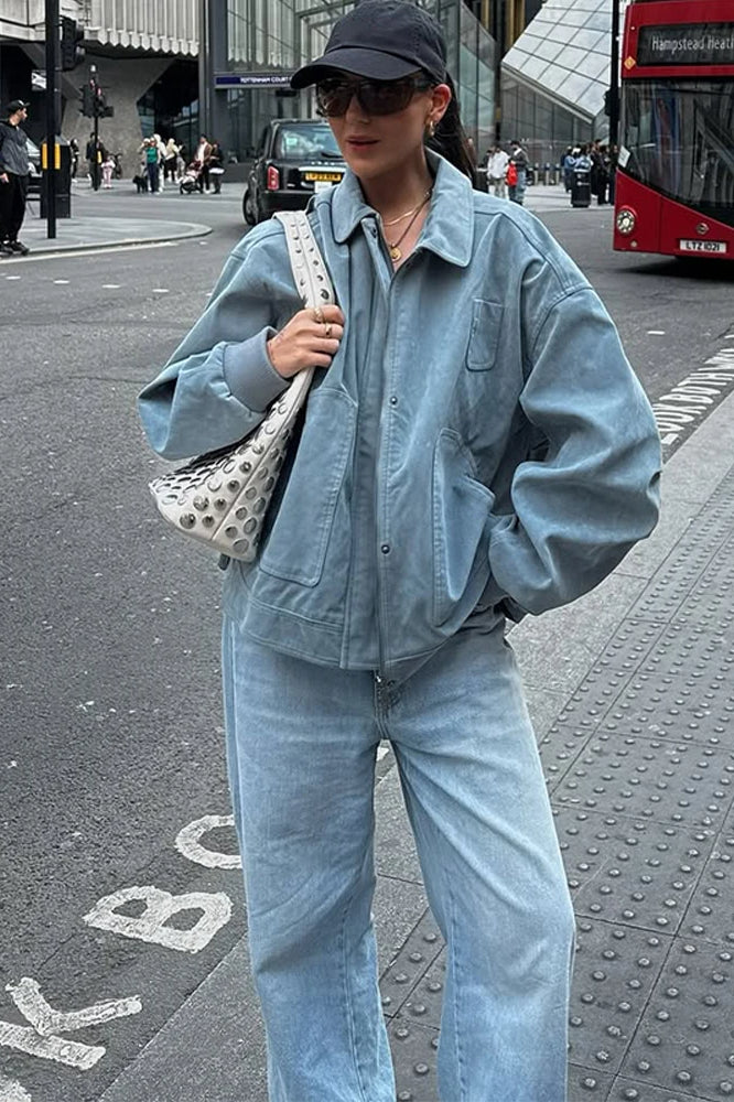 Suede Lantern Sleeve Loose Jacket Main image